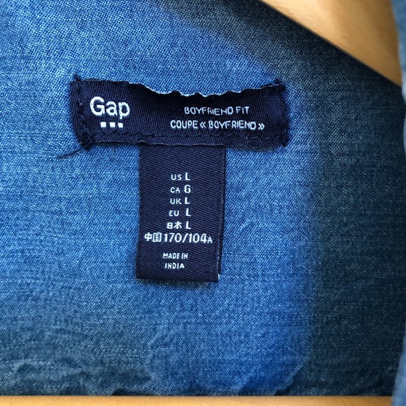 Women's GAP Button Down Chambray Shirt Sz Large L - Picture 4 of 12